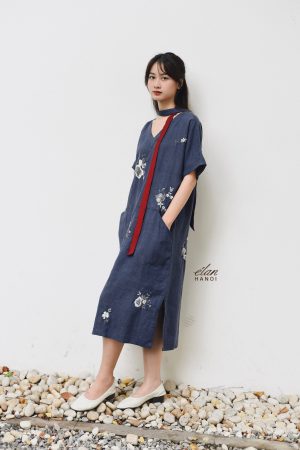 Váy dáng lê thêu tay hoa rơi